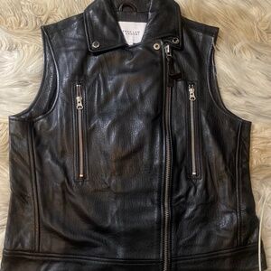 Real Leather Biker's Motorcycle Vest -Derek Lam Crosby
